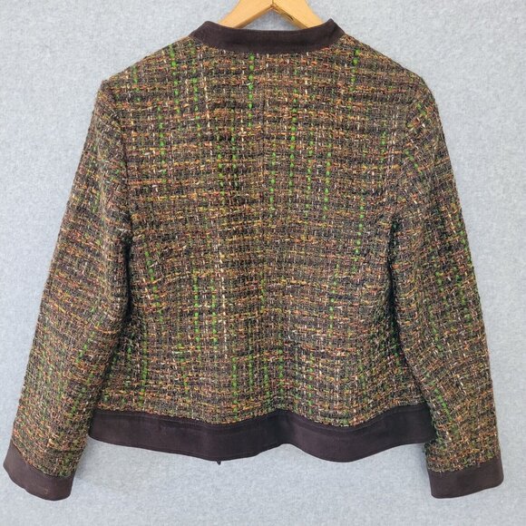 Talbots Womens Tweed Blazer Old Money Jacket Sz 8 Velvet Autumn Capsule Workwear - Picture 8 of 13